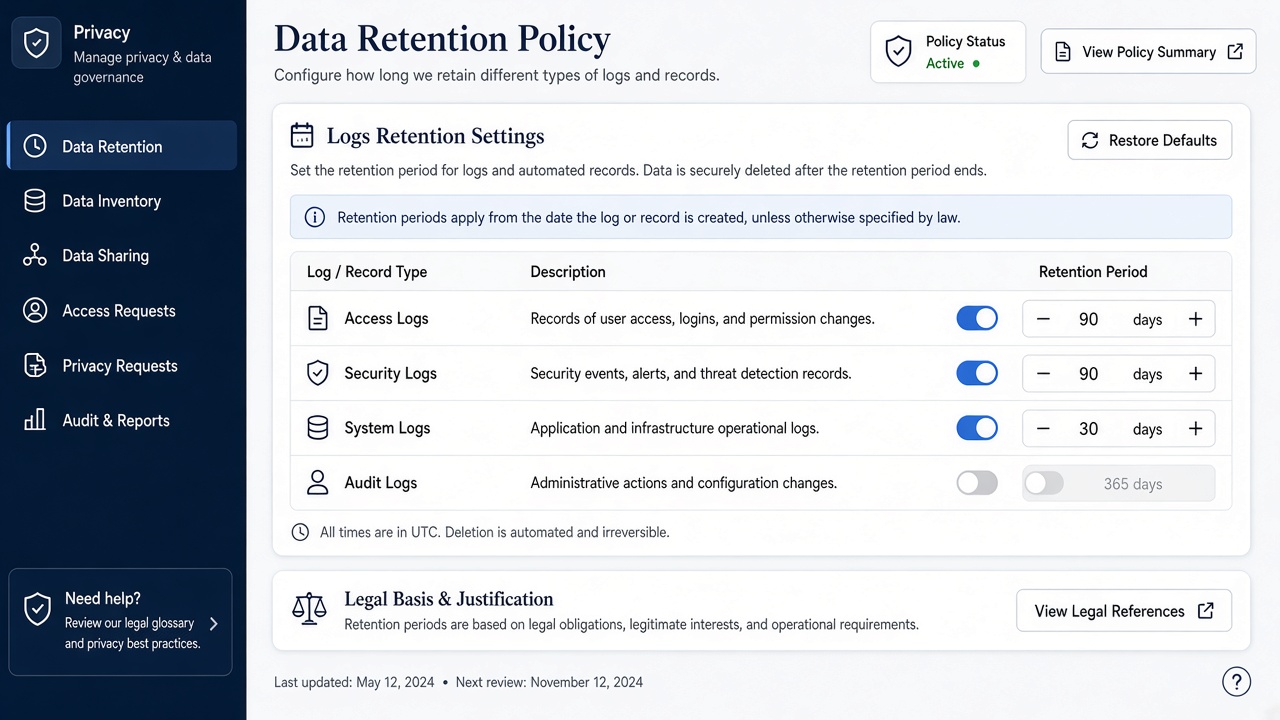 Data minimization by design visual