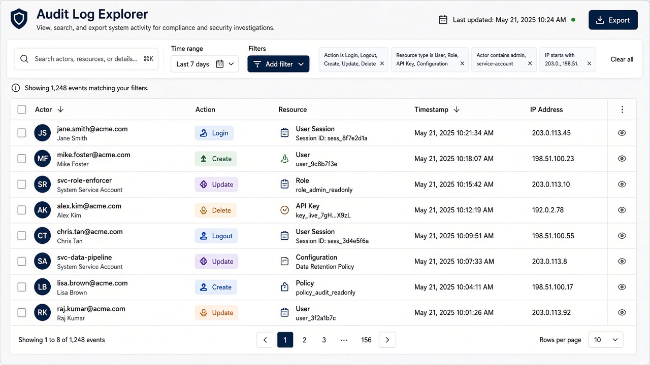 How Full Audit Log shows up in Hawk visual