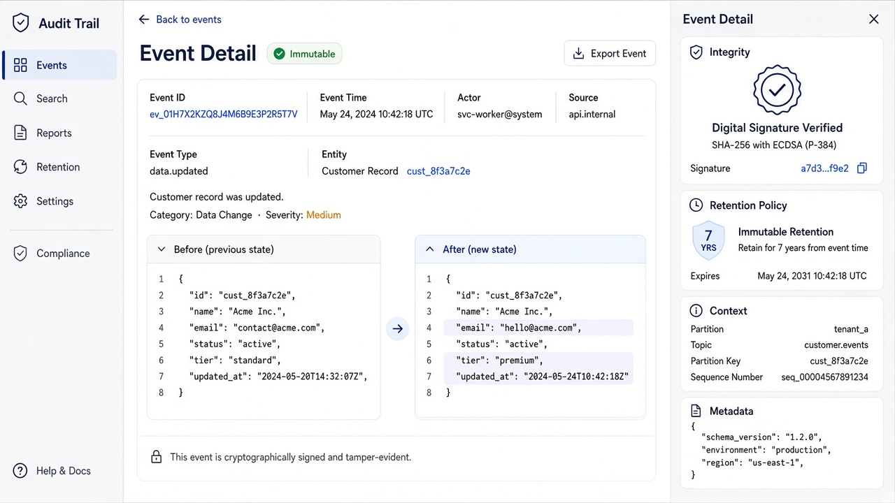 Full audit log context